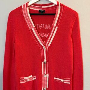 Chanel cashmere cardigan pink-white size 34